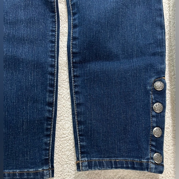 SALE! Nicole Miller SOHO High Rise Ankle Buttons Skinny Jeans Size 8 in EUC - Picture 4 of 14